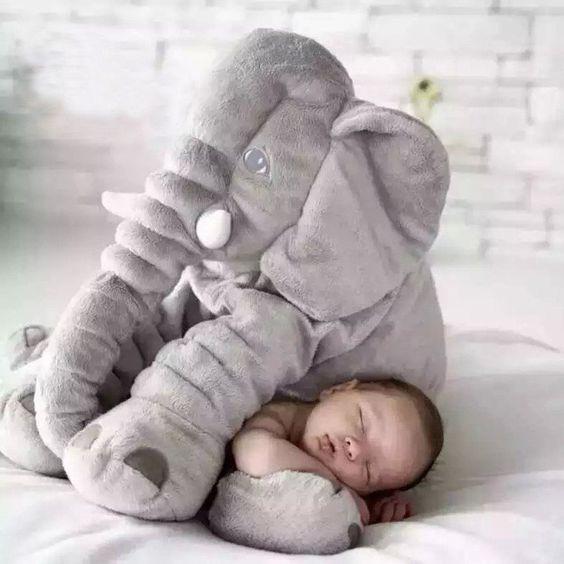 Elephant Baby Pillow - Purple / Pink / Grey / Yellow / Blue
