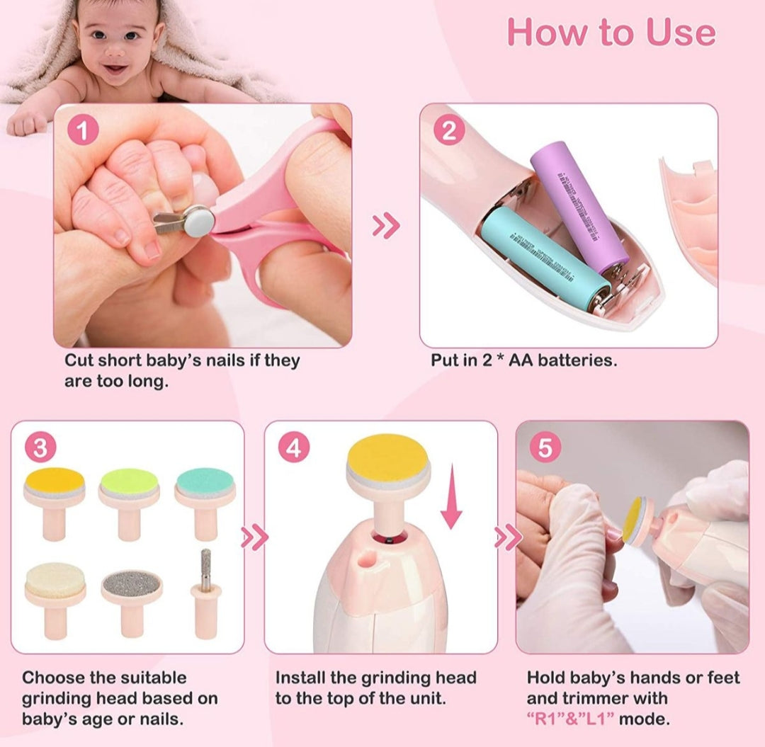 Electric Baby Nail File - Blue/Pink