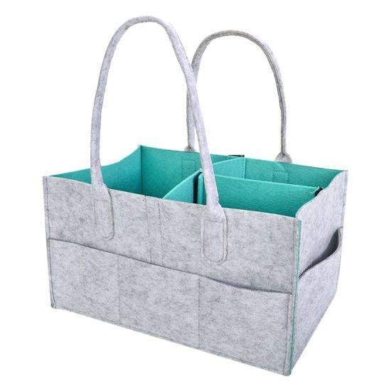 Felt Nappy Organizer Caddy - Grey&Blue