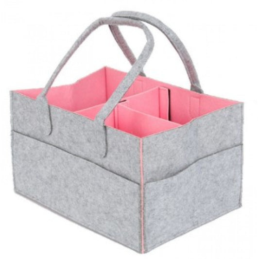 Felt Nappy Organizer Caddy - Grey&Pink