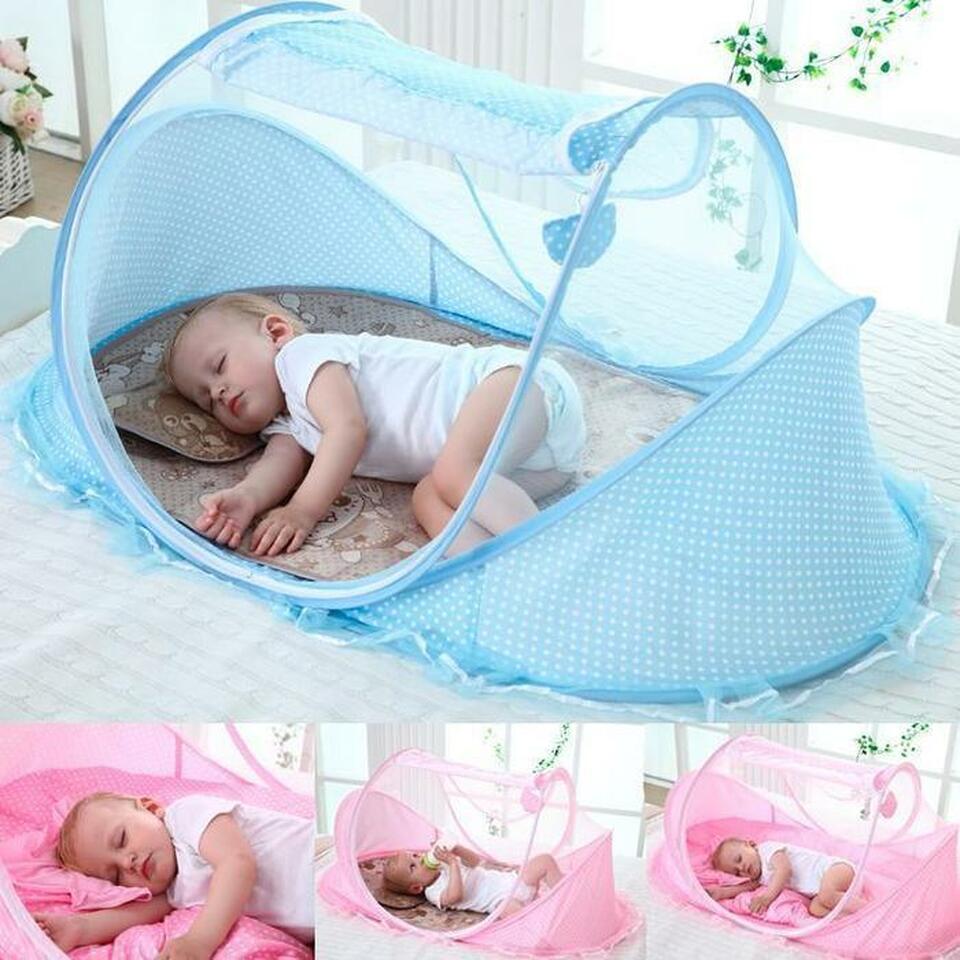 Baby Mattress Mosquito Net Bed - Blue