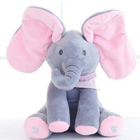Plush Peek-a-Boo Elephant - Pink/Blue