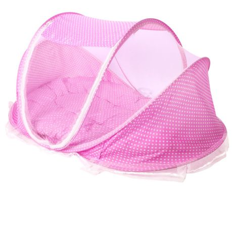 Baby Mattress Mosquito Net Bed - Pink