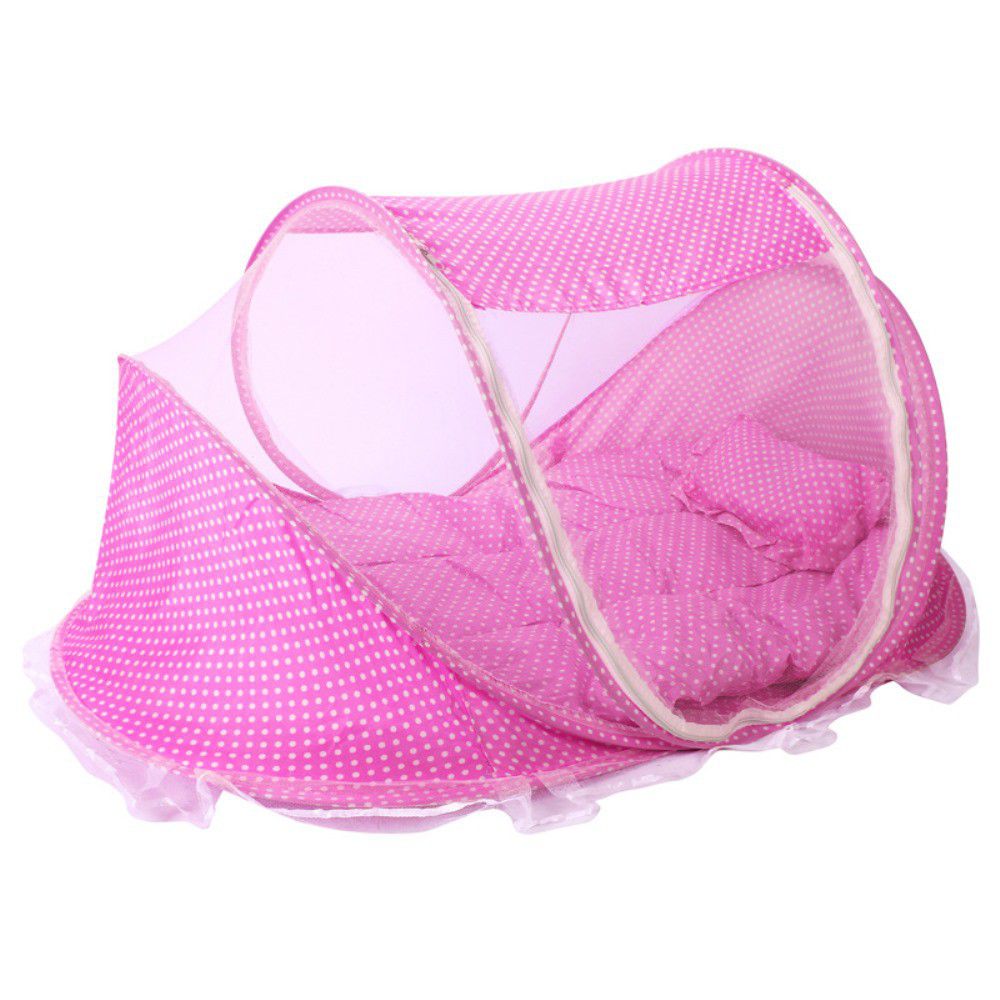Baby Mattress Mosquito Net Bed - Pink